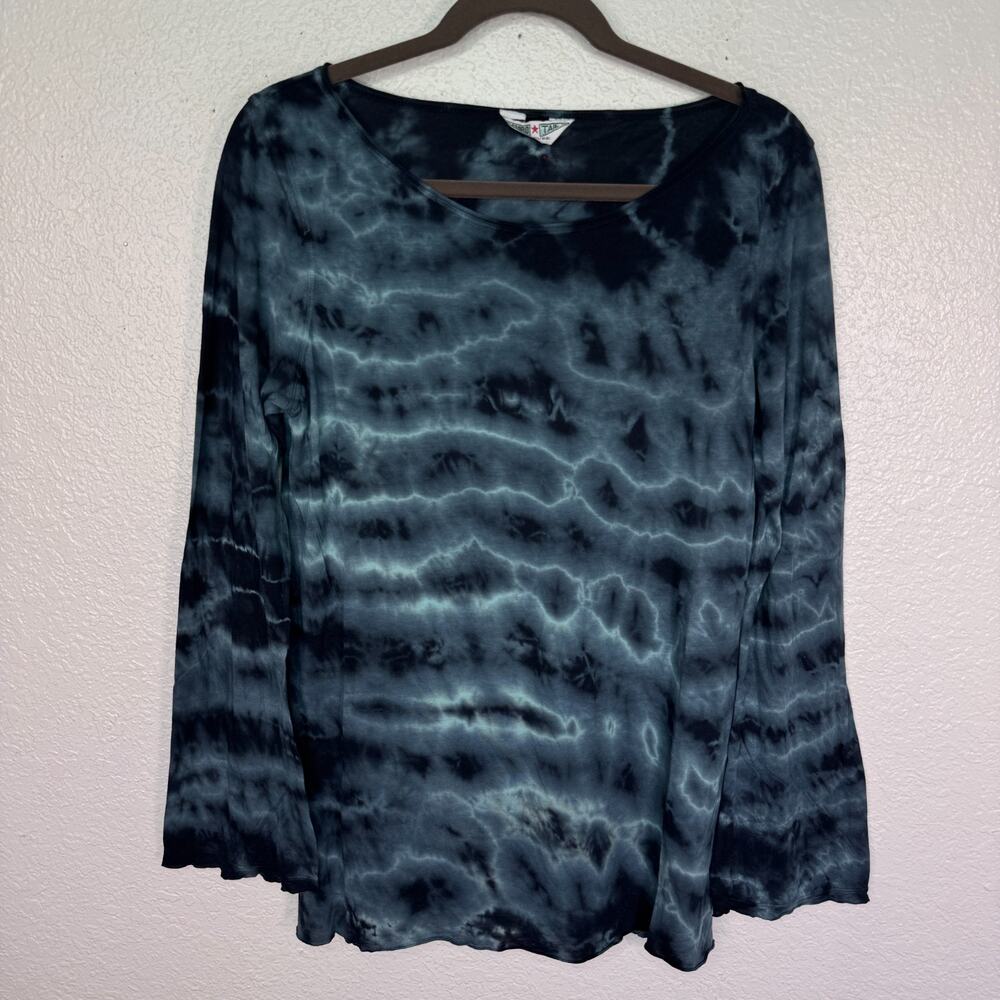 Hard Tail Top Womens Large Tie Dye Long Sleeve Tunic Boho Modal USA Yoga Y2K